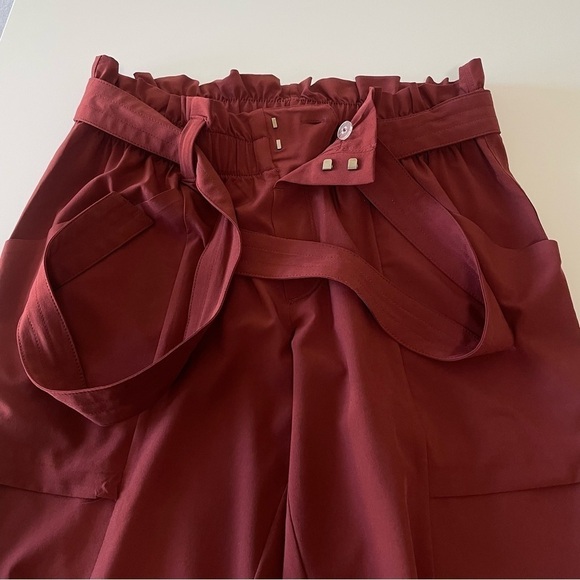 Athleta Skyline Featherweight Belted Paper Bag Tapered Pant Dried Cinnamon 4 - Picture 11 of 14